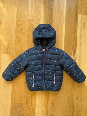 Rokka & Rolla Navy Star-Print Puffer Jacket - 18-24 Months